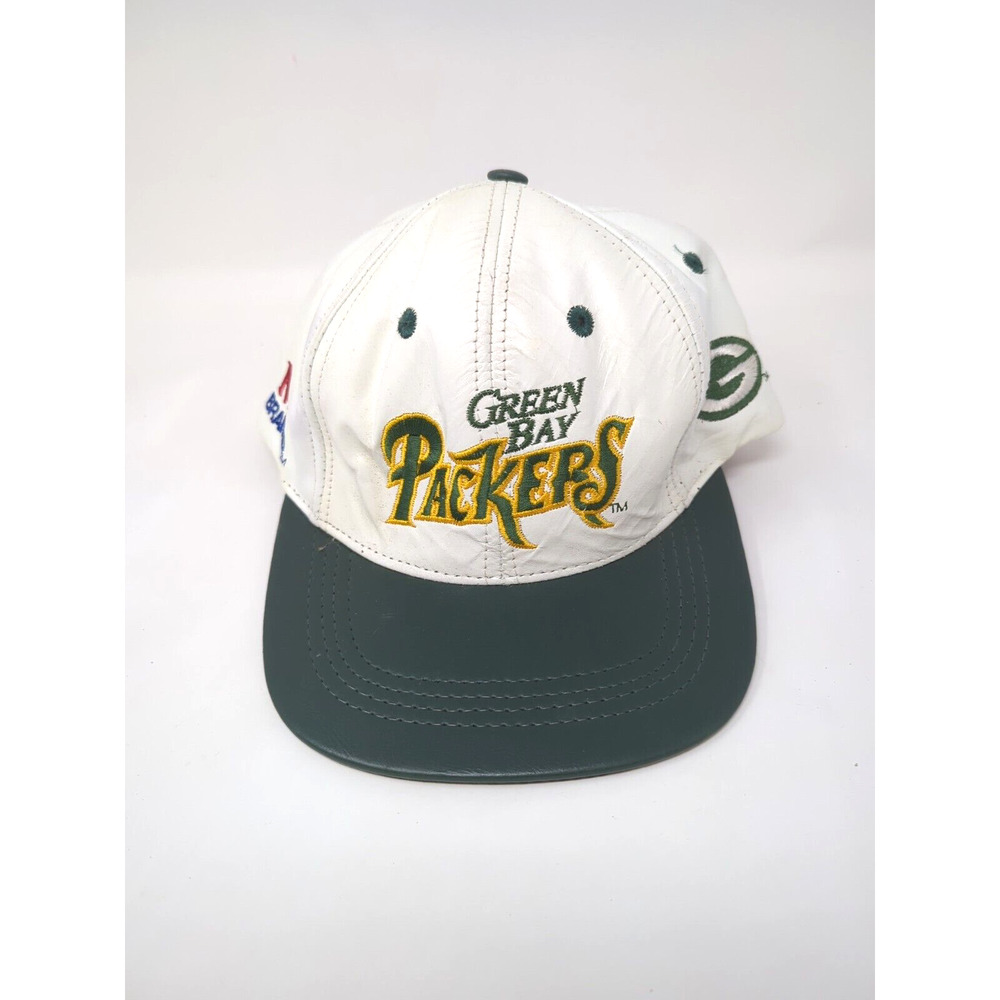 Vintage Green Bay Packers NFL Leather Hat - 1990's, Modern - Rare Design, Look